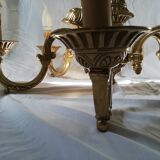 Ancien Lustre 6 Bras Style Louis XV en Bronze Doré