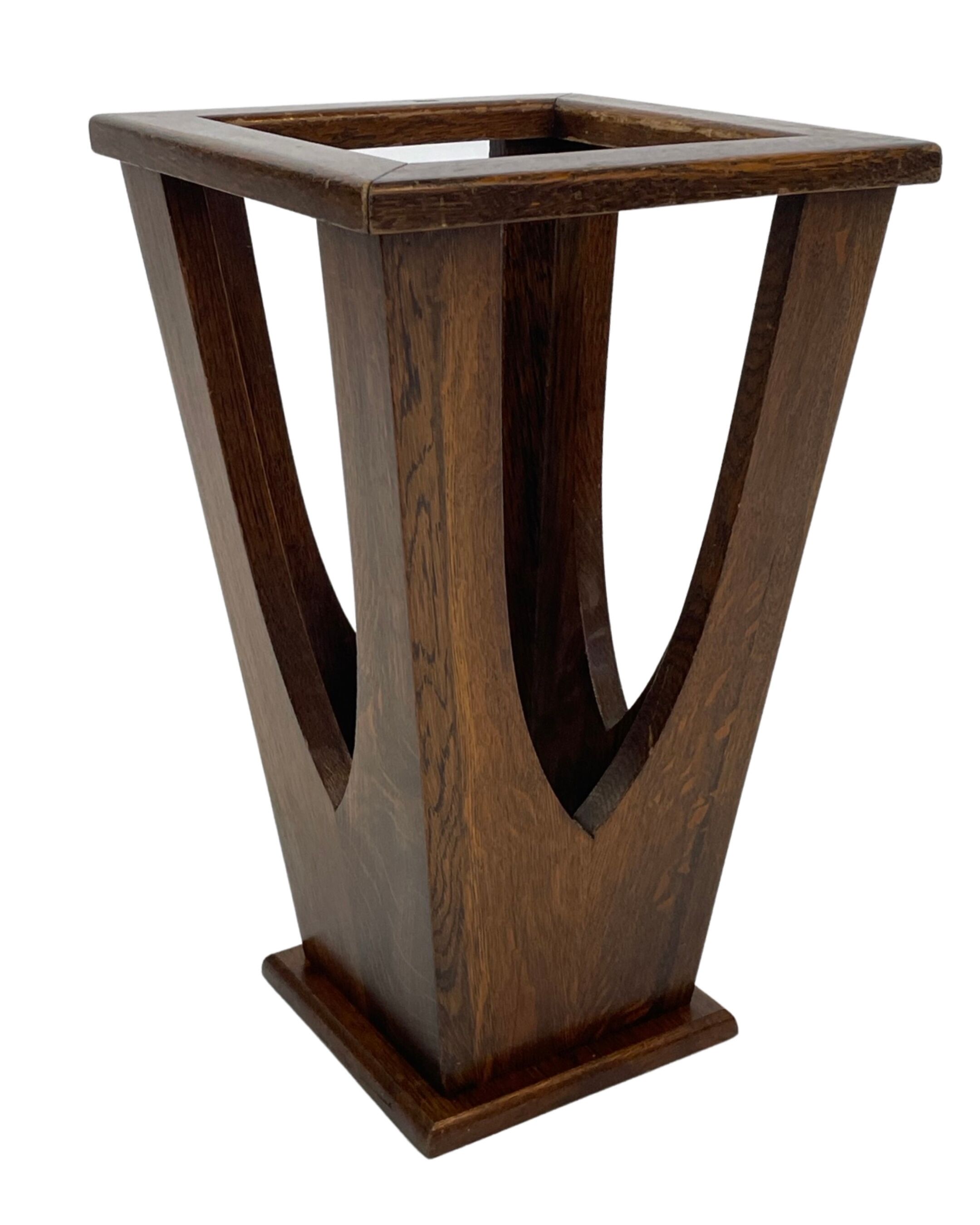 Brutalist design umbrella stand holder 60's wood