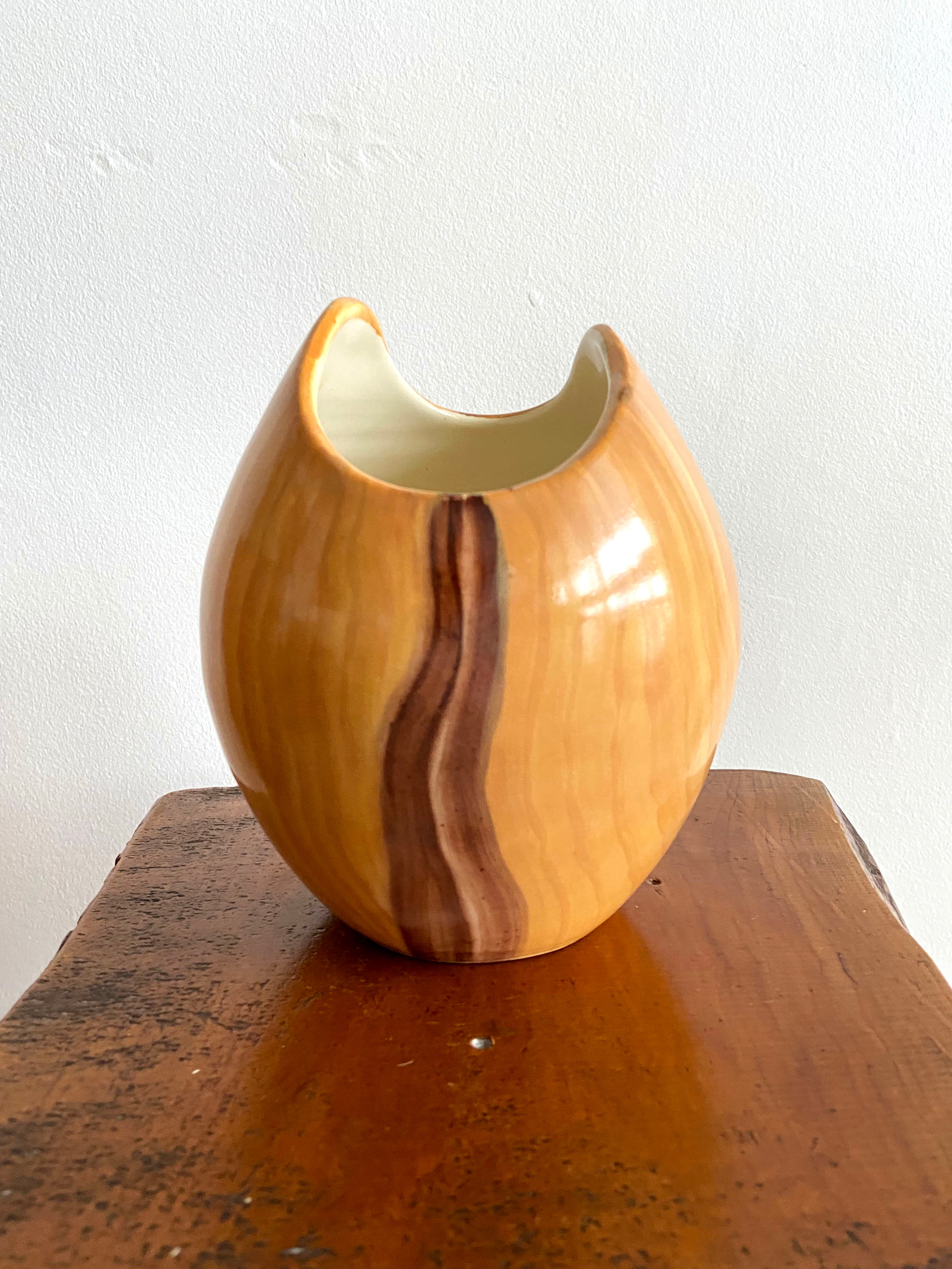 Vase Grandjean Jourdan imitation wood Vallauris