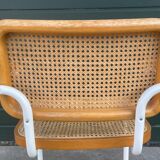 Cesca model B64 chair with armrests in white Design