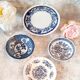 Set of 4 blue and white porcelain plates