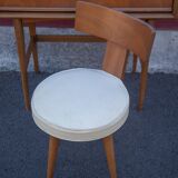 Vanity unit and its swivel armchair, Scandinavian furniture, desk, console, 50s