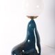 Blue ceramic sea lion lamp