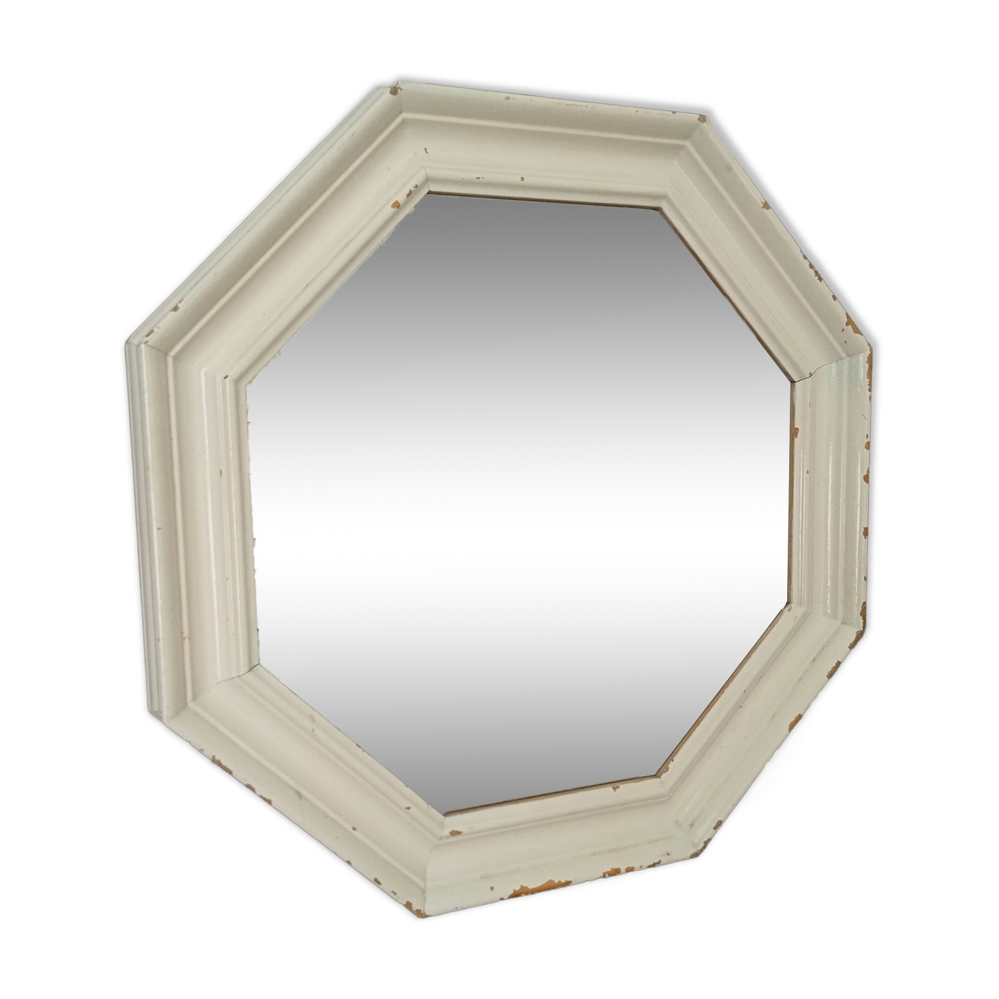 Miroir vintage octogonale biseauté style shabby chic