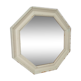 Vintage octagonal bevelled mirror in shabby chic style