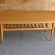 Beech coffee table with magazine rack, 1970s