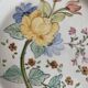 Antique plate with hand-painted floral decoration - 29 cm - yellow
