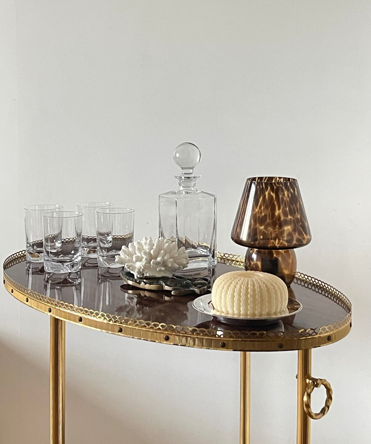 Crystal carafe and 4 glasses Daum France.