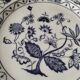 Trio of Castellania plates in Italian earthenware, vintage blue decoration