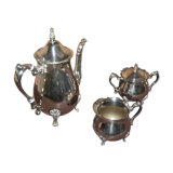 Argenterie Léonard: silver metal coffee set, 3 pieces