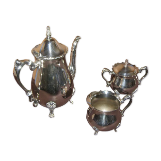 Argenterie Léonard: silver metal coffee set, 3 pieces