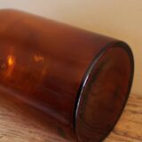 Amber glass bottle vase