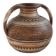Vintage ceramic vase from the 1960s, hand-painted Italian pottery with two handles, brown tones and decorative pattern by Italica Ars.
