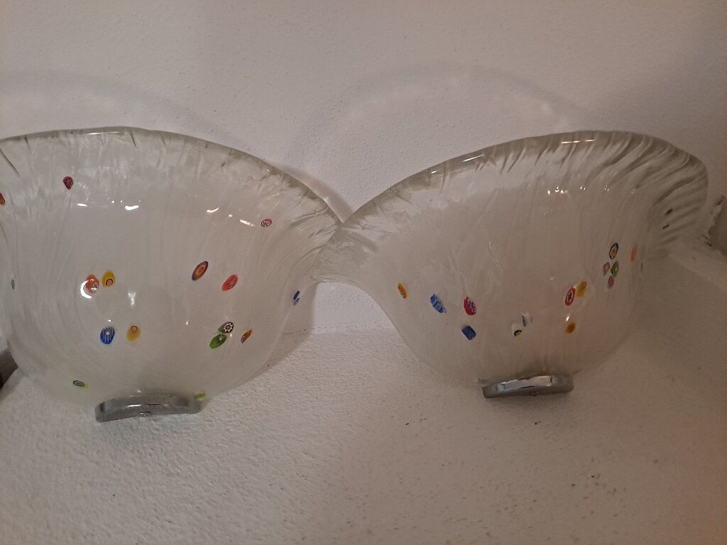 Pair of vintage murrano wall sconces