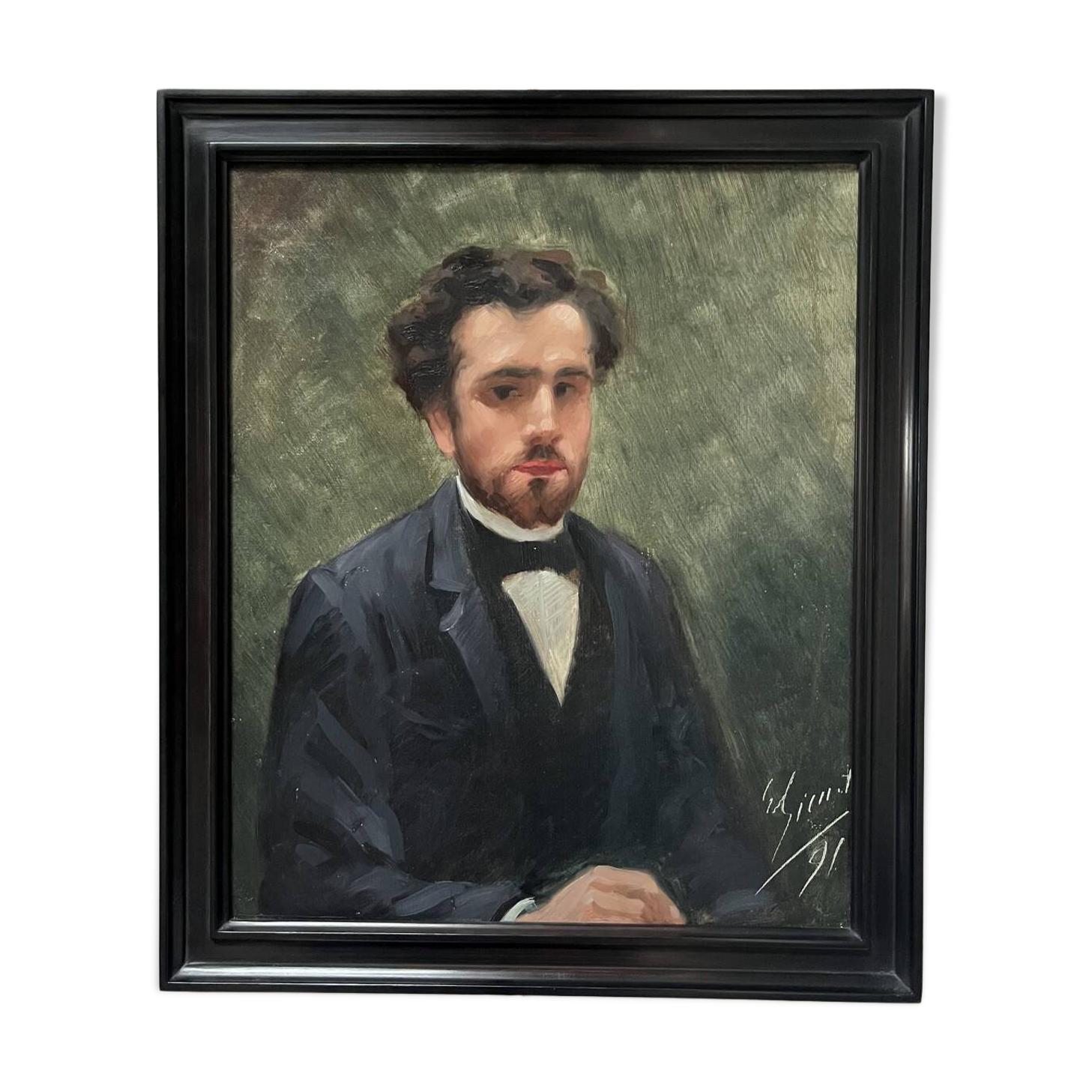 French School of the 19th Century, Portrait of a Young Man, 1891 Oil on Canvas