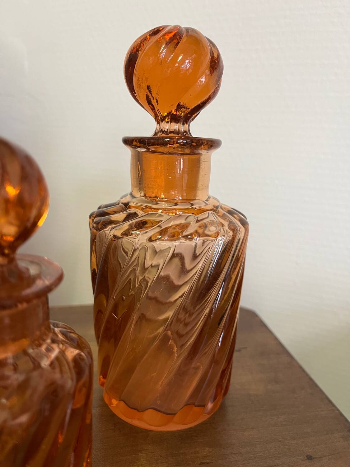 Set of 3 toilet garniture flacons from the late 19th century.