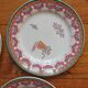4 polychrome ironstone dessert plates, "Chinese" model, U&C Sarreguemines