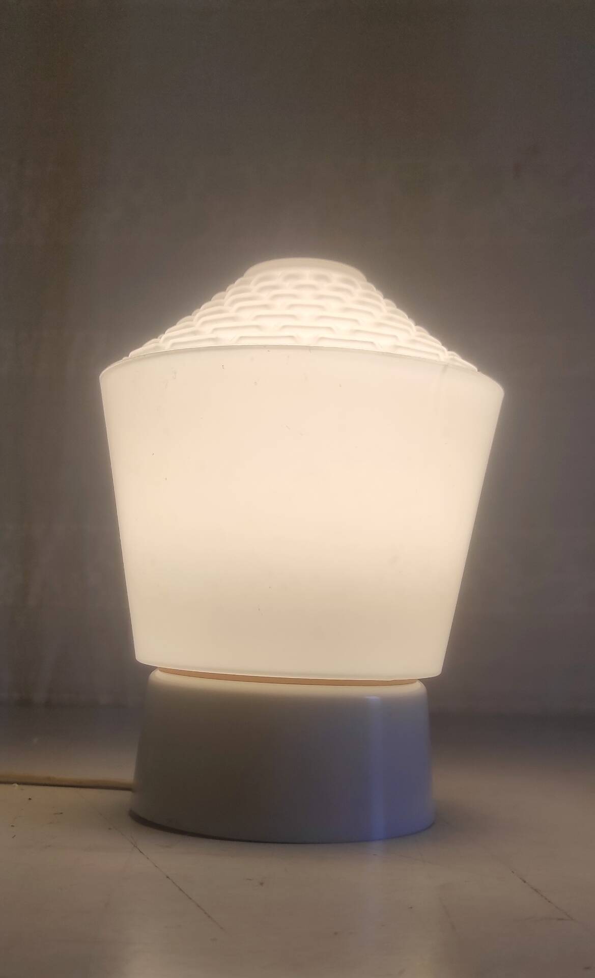 Bauhaus style ceiling light in opaline glass - mid 20th century
