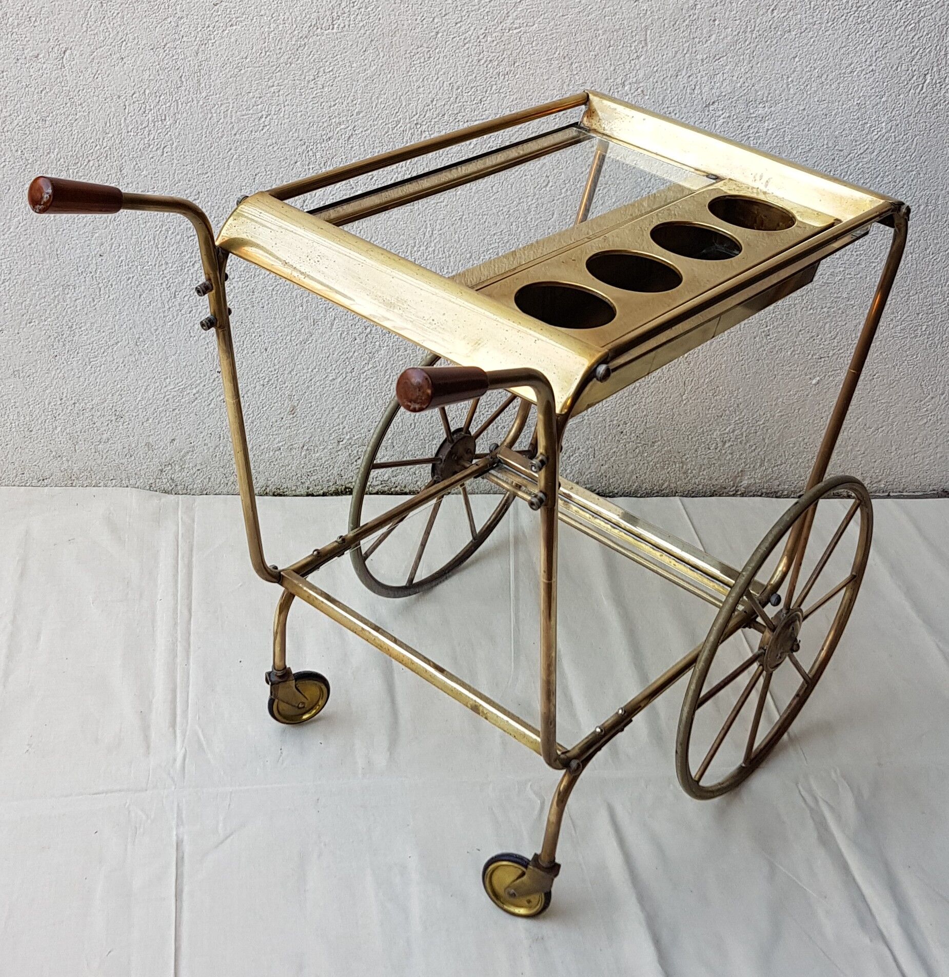 Brass and glass dessert