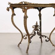 Table basse ancienne Middle Victorian en bronze et papier mâché, Angleterre, XIX Century