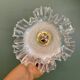 Vintage tulip glass wall light in transparent, slightly pearlescent white.