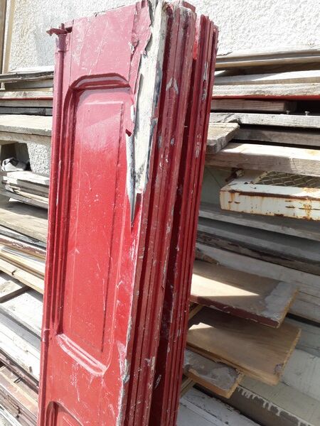 Lot shutters / doors / 6 elements solid wood patinated ep 1940 - 181 cm