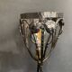1900 Art Nouveau wrought iron lamp with floral motif