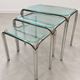 Nest tables in glass and vintage metal - 1970s