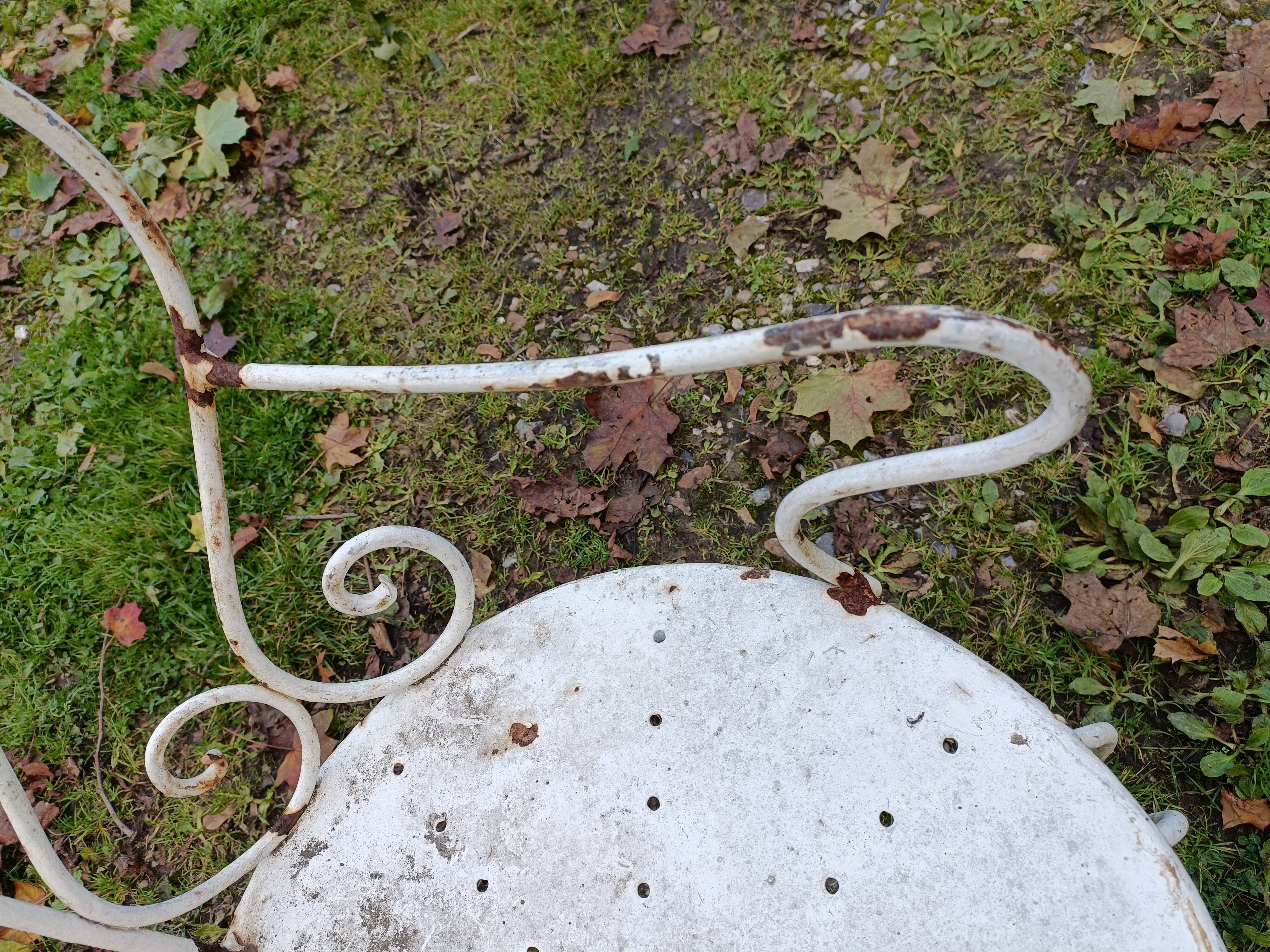 Paire de fauteuils de jardin anciens fer plein métal