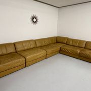 Large modular corner sofa De Sede DS-76, 6 vintage leather modules