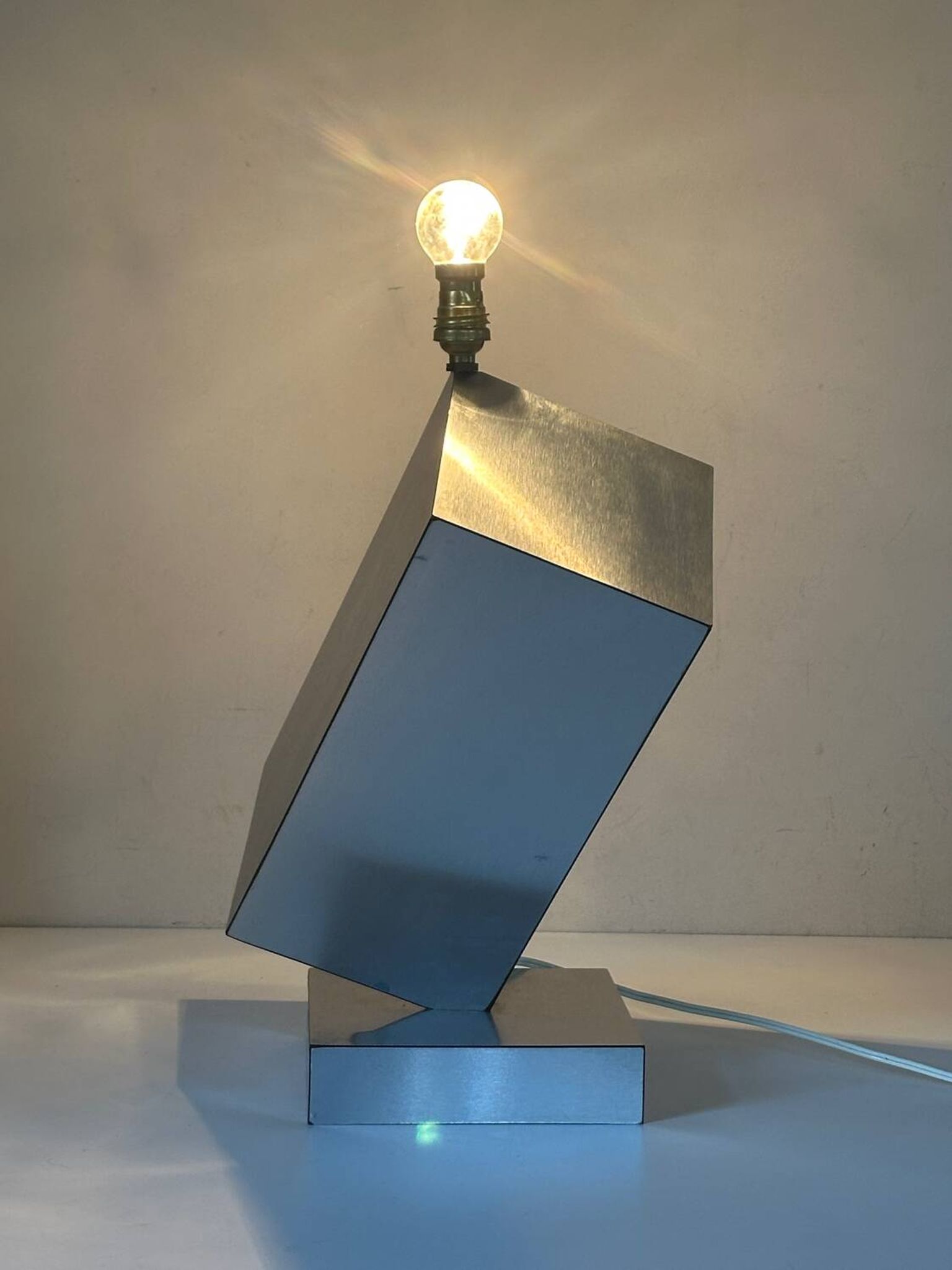 Vintage geometric lamp, 1970s design