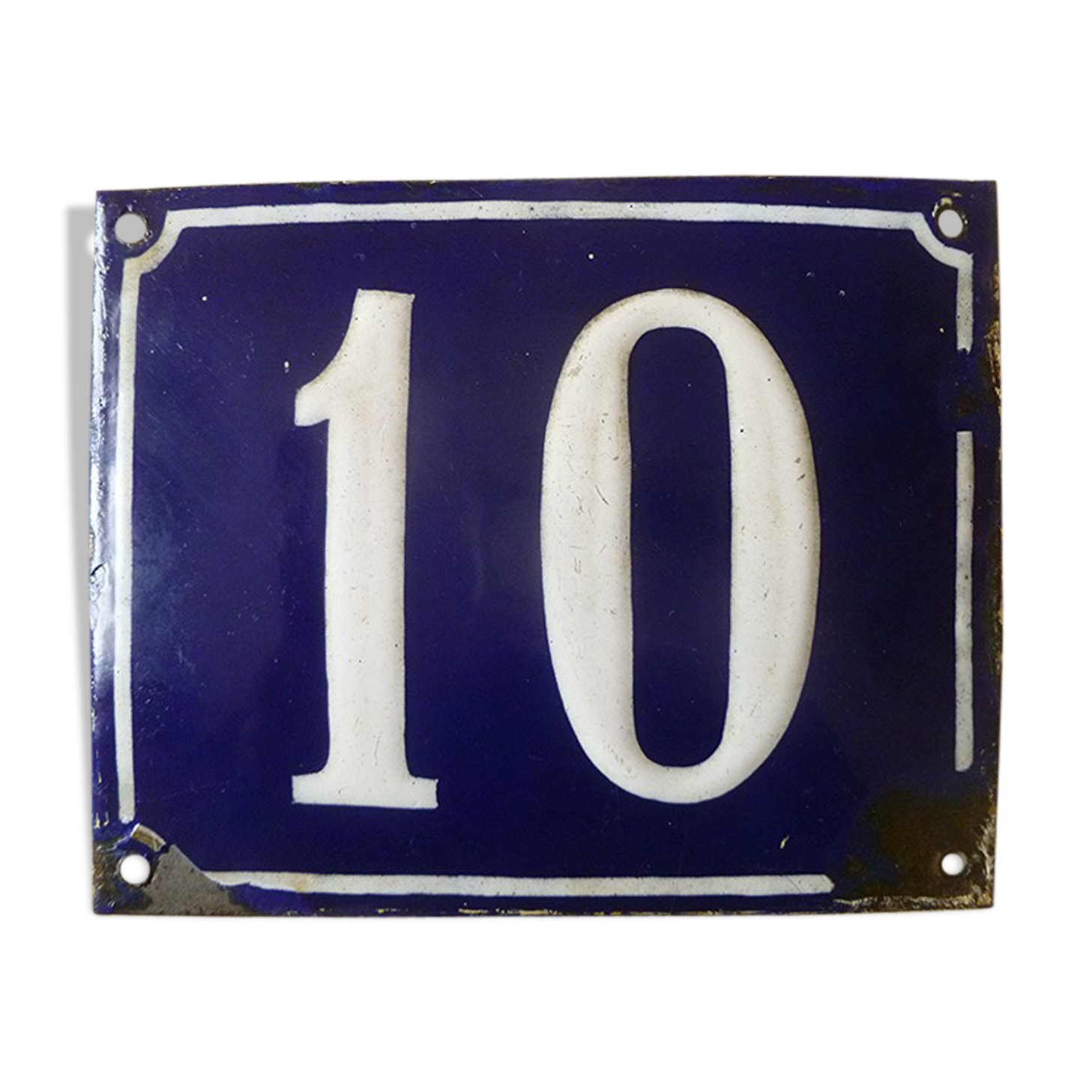 Enamelled plate numbered 10