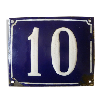 Enamelled plate numbered 10