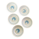 Set of 5 vintage dessert plates retro earthenware geese patterns stoneware moonlight