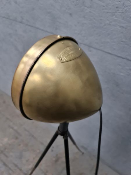 Former Ducellier Paris lighthouse in polished brass on gold tripod and adjustable black