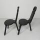 Set of 2 Spanish Brutalist chairs and coffee table, 1960s