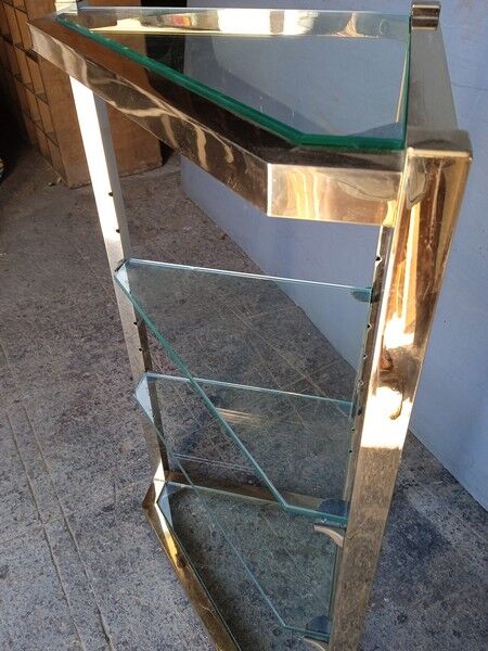 Neckline console metl gilded glass ep 1970