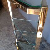 Neckline console metl gilded glass ep 1970