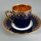 2 coffee cups shape Limoges porcelain litron, blue oven SB