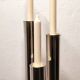 Wilkens modernist silver metal candle holders