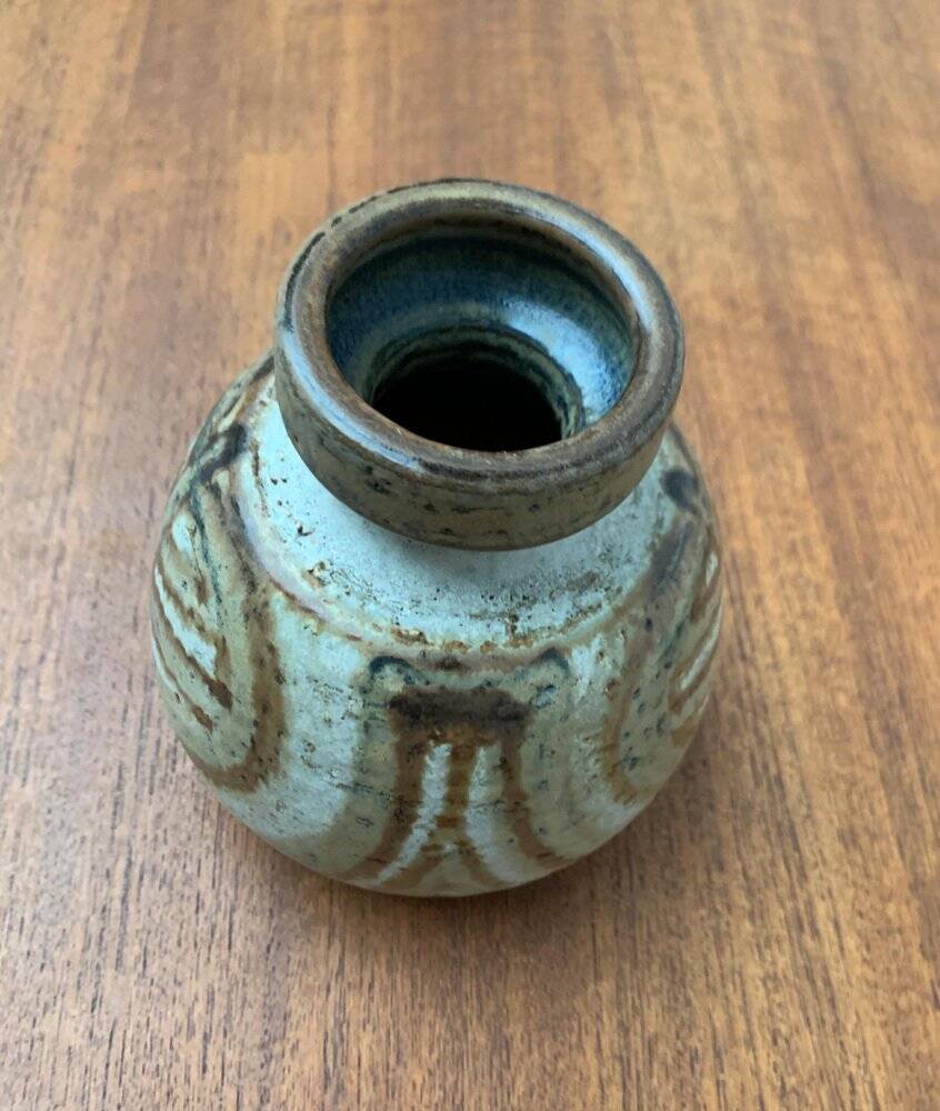 Mid-century Danish vase from Søholm pottery workshop, 1960s.