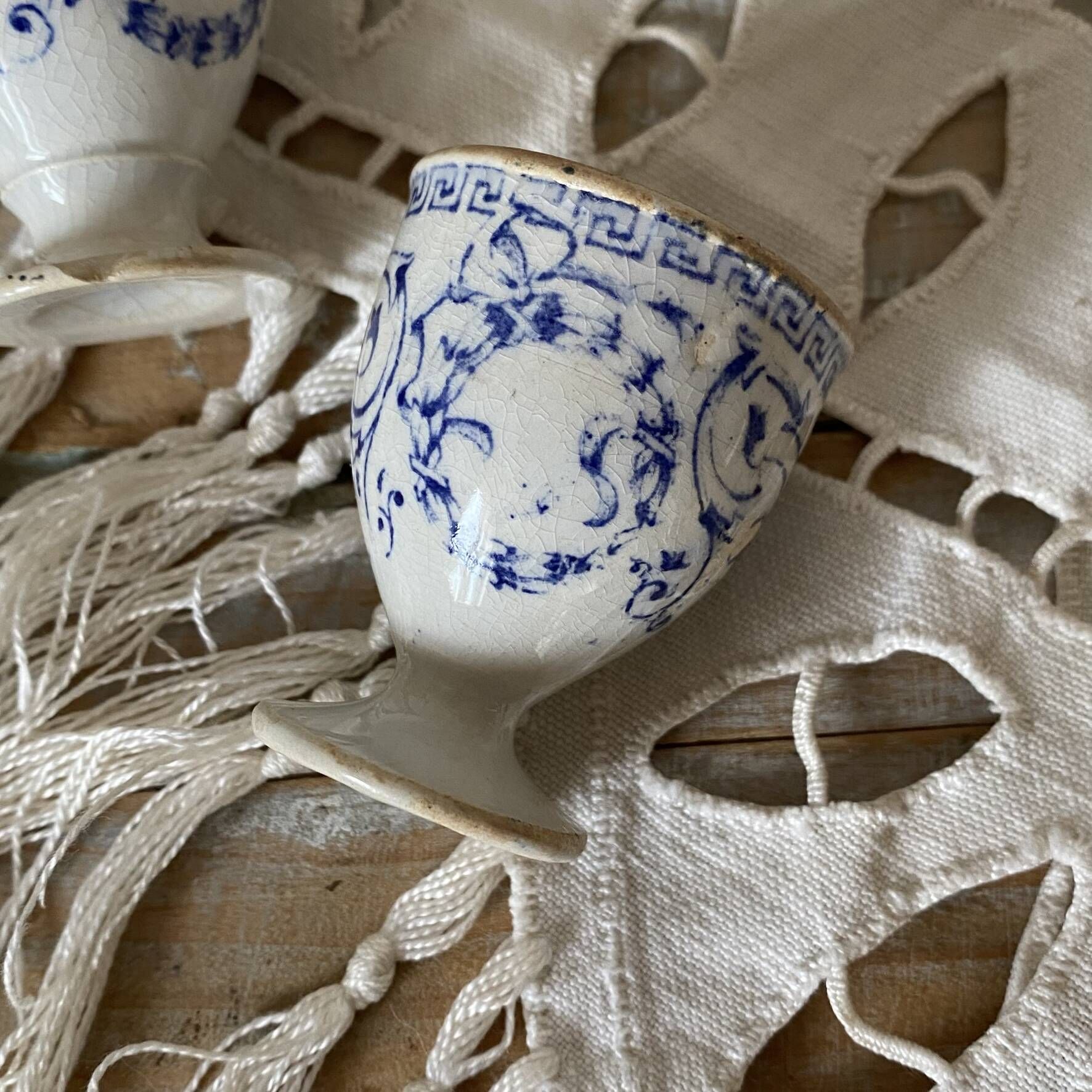 Antique ironstone egg cups