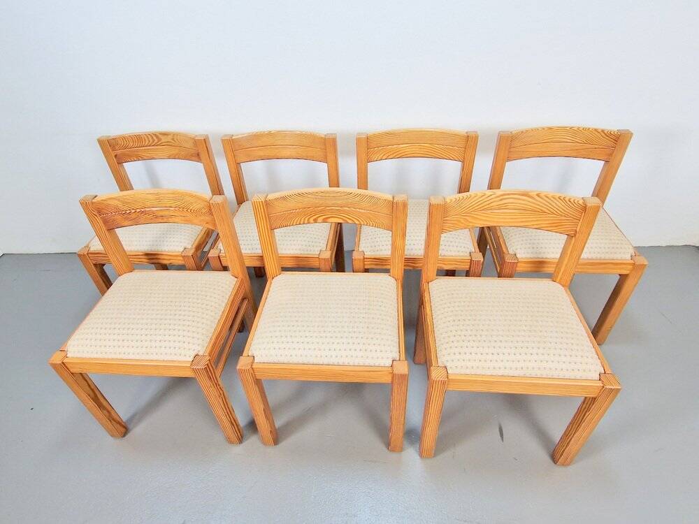 Vintage Pine Dining Chairs by Martin Visser for T Spectrum, 1960s, Set of 7
