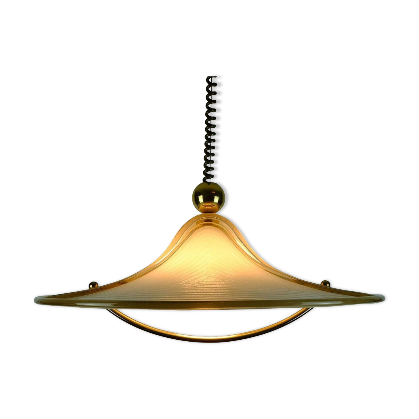 large cristallux hustadt adlustable PENDANT LAMP acrylic and brass