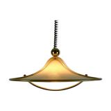 large cristallux hustadt adlustable PENDANT LAMP acrylic and brass