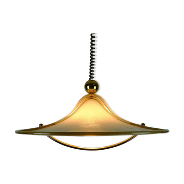 grande lampe suspendue cristallux hustadt ajustable en acrylique et laiton