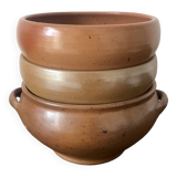 Set of 3 stoneware serving salad bowls Grèspots Digoin