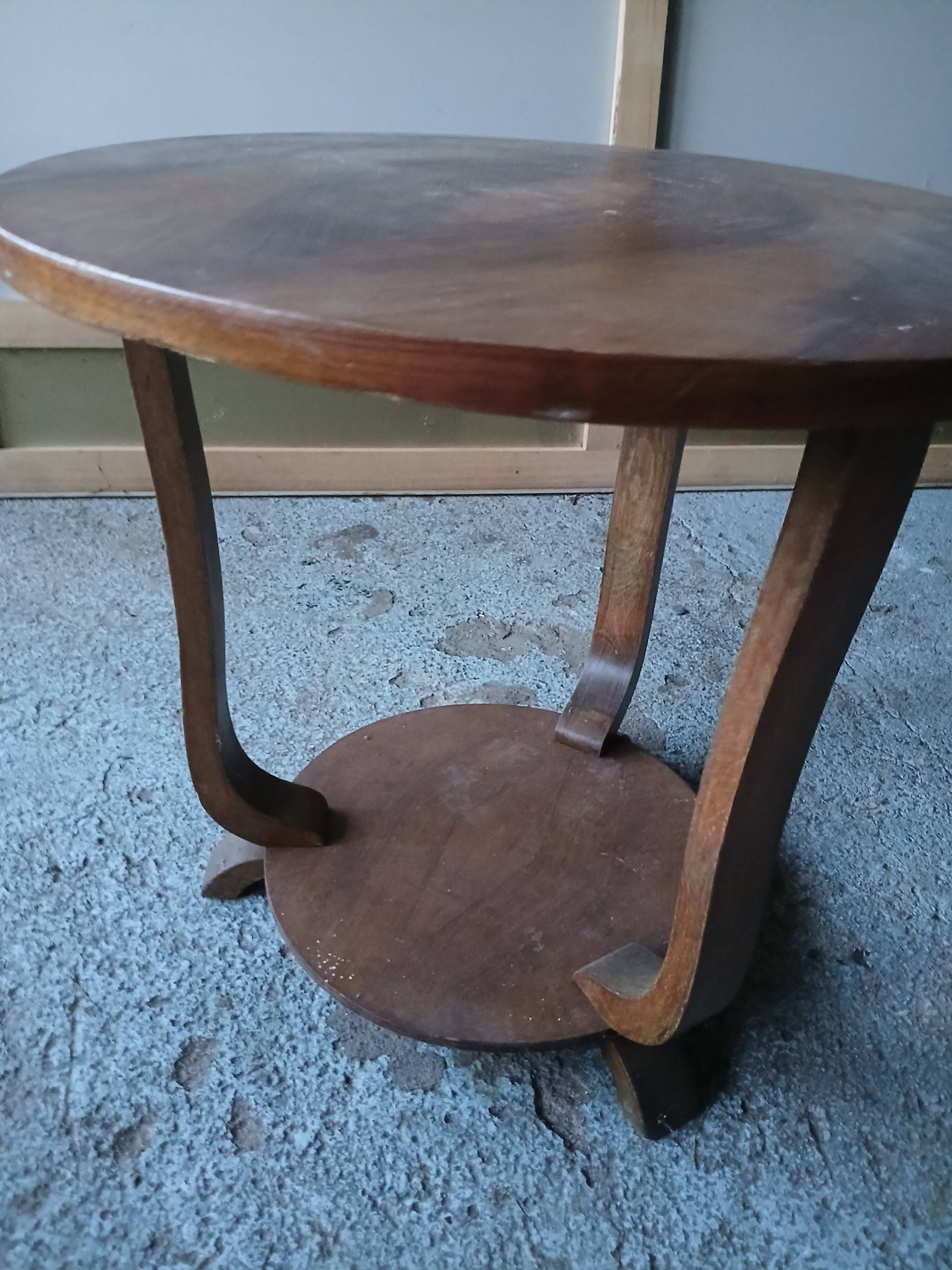 art deco wooden pedestal table