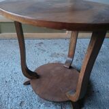 art deco wooden pedestal table
