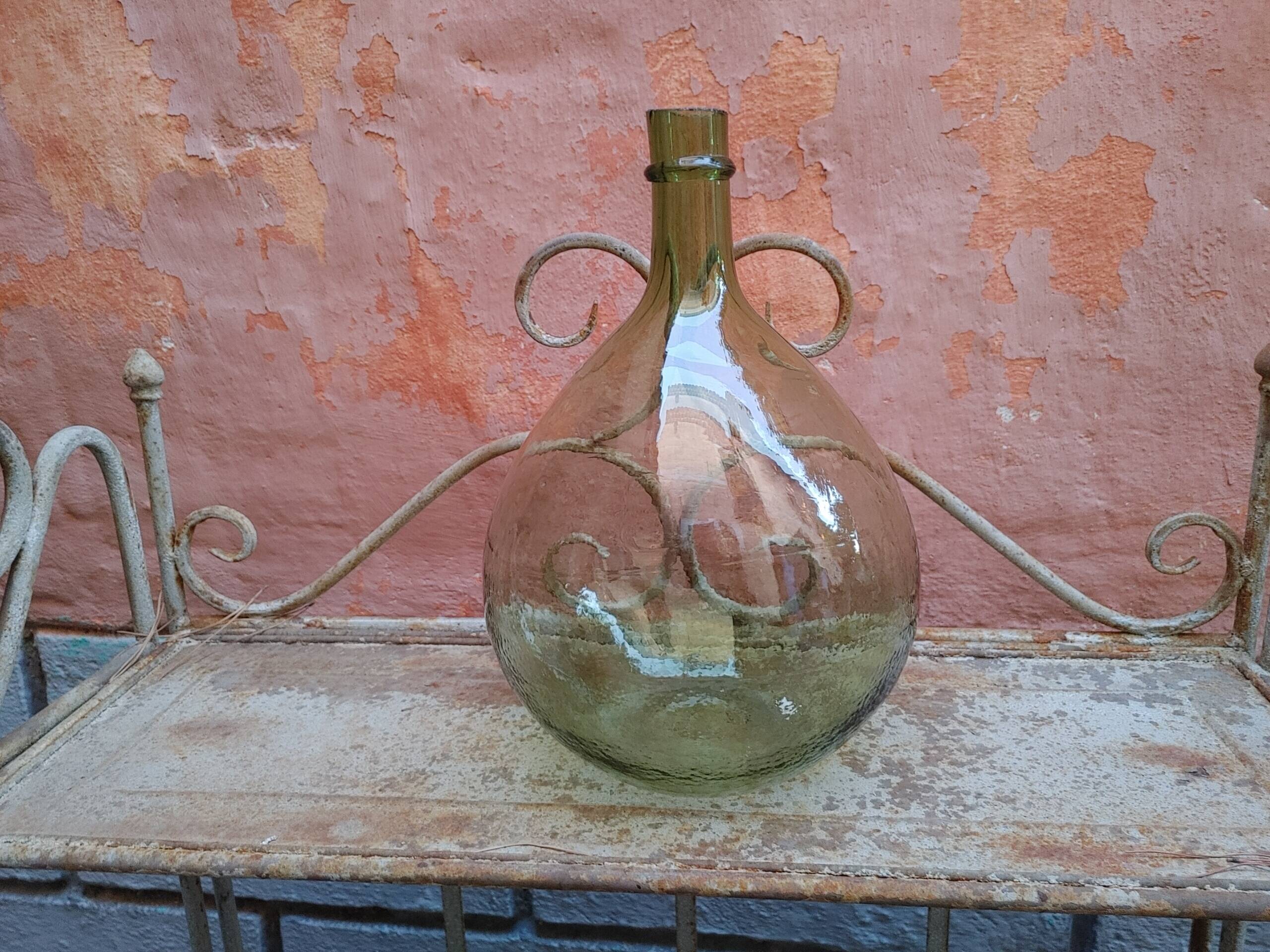 Old demijohn bubbled glass - 5 1/2 liters